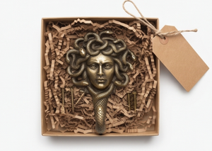 Antique Metal Medusa Head Wall <b>Hook</b> Handmade Decorative Face Pattern Single <b>Hook</b> For Clothing Storage Stylish Home Accent - Product Image 5
