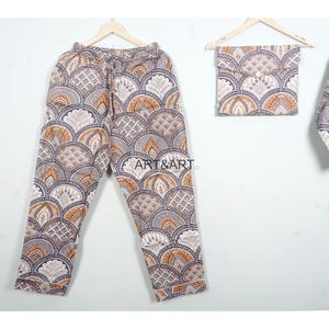 Ensemble de pyjama pour femmes, élégant, en coton, col en V, manches longues, imprimé jungle, confort ultime, douceur, respirant - Product Image 5