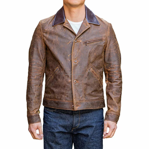 Premium Genuine <b>Leather</b> Winter Casual <b>Jackets</b> for <b>Men</b> Classic Biker Style Motorcycle Western Coat At Factory Price - Product Image 1