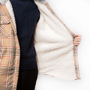 Wholesale Streetwear <b>Flannel</b> Shirt <b>Jacket</b> Long Sleeve Plaid Polyester Lined Breathable - Product Image 2