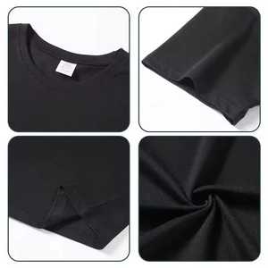 T-shirt noir pour homme, style streetwear, manches courtes, col rond, coupe classique, 100% coton tricoté, respirant - Product Image 4