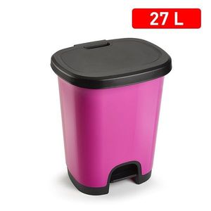 Cubo de Basura Rosa con Tapa Abatible Negra de 27L, CUBO DE PADEL, Elegante Contenedor de Residuos - Product Image 3