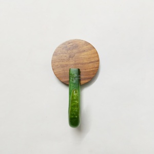 Wooden Modern <b>Wall</b> <b>Hook</b> with Blue Curved Resin <b>Hook</b> Decorative Resin <b>Wall</b> <b>Hook</b> <b>for</b> Hanging Towels Clothes <b>Keys</b> Perfect <b>for</b> decor - Product Image 5