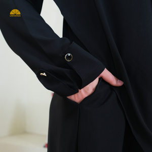 Conjunto de Abaya de Algodón Negro Marbella Premium con Khimar Francés, Transpirable, Modesto, Islámico, Elegante, Vestido Holgado, Caja de Regalo - Product Image 6