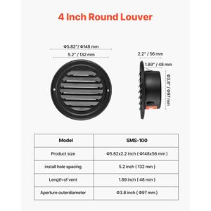 Copertura per Ventilazione a Parete in Acciaio Inox Premium da 4 Pollici, Griglia Rotonda per Climatizzatore con Schermo di Protezione Integrato - Product Image 2