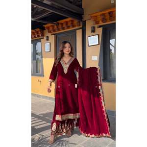 Bas et haut entièrement cousus pour femmes-Ensemble de costume Dupatta pour tenue de fête - Product Image 6