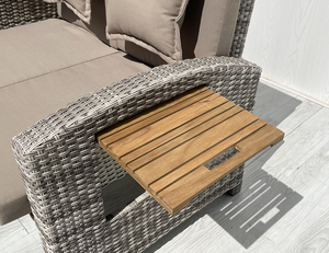 DS00054 Chaise longue double réglable en acier et bois de teck, non pliable, pour extérieur, style villa moderne, directement de l'usine au Vietnam - Product Image 6