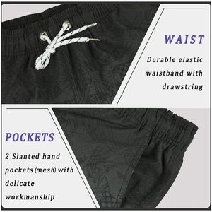 Shorts de bain pour homme en polyester, taille élastique, coupe compressive, avec design et taille personnalisés - Product Image 4