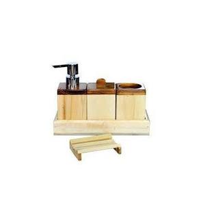 New Arrival Rustic Wooden Bathroom Set For Home Hotel Soap Pump Tumbler <b>Toothbrush</b> <b>Holder</b> Soap Dish Custom Wholesale Supplier - Product Image 4