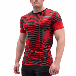T-shirt de compression Premium Strongman Grip avec grip antidérapant en silicone imprimé – T-shirt de musculation en coton à design personnalisé - Product Image 4