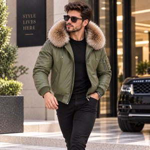 Chaqueta de Cuero Tipo Bomber a Cuadros con Capucha para Hombre de Lujo |   Chaqueta de Cuero para Hombre |   Chaqueta de Cuero |   Chaqueta de Cuero para Hombre |   Chaqueta de cuero para hombre - Product Image 6