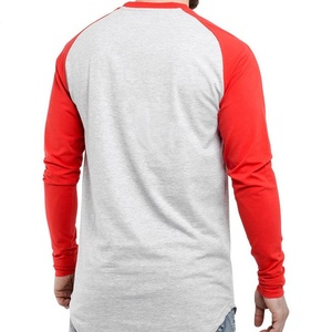 Custom Printing Cotton Regular Fit Solid Colors Men's Long Sleeve T-shirt High Quality Raglan Sleeve Blank Plain t Shirt for Men - Product Image 5