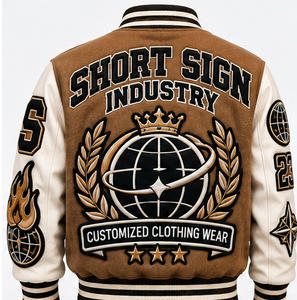 Chaqueta Varsity de Lana para Hombre, Tendencia 2027, Transpirable, Impermeable, Bordado Chenille, OEM ODM - Product Image 5