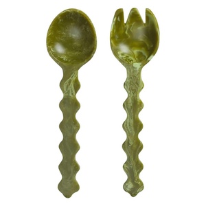 Cuillère à salade longue en résine plaquée argent, faite à la main, écologique, de qualité alimentaire, ustensile de cuisine et de salle à manger HASAN CRAFT - Product Image 3