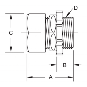 Raintight mạ kẽm EMT IMC nén kết nối thẳng cứng nhắc kẽm Die-cast thép bê tông chặt chẽ thép ống dẫn phù hợp - Product Image 3