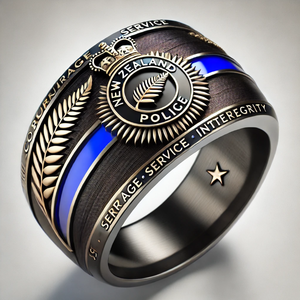 Anillo de Plata de Ley Chapado en Rodio con Línea Azul Delgada y Circonita Cúbica AAAAA - Product Image 1