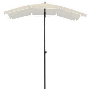 Parasol de jardin en tissu polyester sable 100% avec base en acier de taille moyenne - Product Image 2