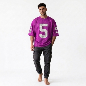 American Football Jersey Customize Colour Low MOQ Men Fan <b>Shirt</b> Made in Mesh Fabric 100% <b>Polyester</b> Over Size <b>Shirt</b> - Product Image 4