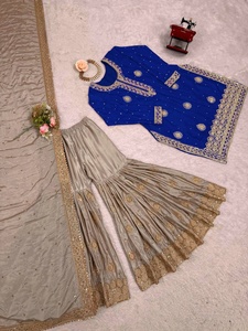 Traje Salwar Bordado de Moda con Dupatta, Ropa Tradicional India y Pakistaní para Bodas, para Mujer, Corte Regular - Product Image 3