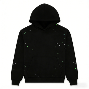 Sweat-shirt d'hiver pour homme, en coton, unisexe, épais, confortable, élégant, lourd, écologique, respirant, streetwear, avec strass - Product Image 1