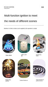 Business Gift Custom Logo Dericsson Wholesale <b>Windproof</b> 360 Degree Free Rotation Rechargeable Electric Arc Kitchen BBQ <b>Lighter</b> - Product Image 2