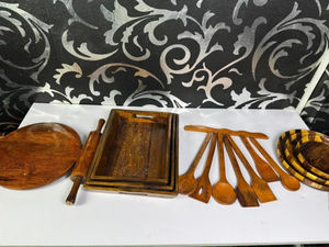 Cuillère en bois traditionnelle pour la cuisine, ustensile en bois massif fait main pour la maison, de qualité supérieure, pour hôtel, restaurant, usage quotidien - Product Image 3