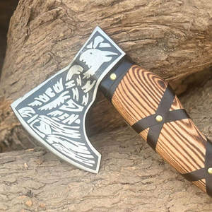 Hacha Vikinga de Inspiración Nórdica Tradicional con Mango de Madera, Herramienta para Acampar al Aire Libre y Trabajar la Madera, Regalo - Product Image 2