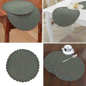 Caminos de Mesa de Satén con Cuentas, Bordados Florales Hechos a Mano, Ecológicos, con Borde Festoneado Multicolor, para Uso Doméstico - Product Image 1