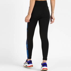 Leggings de yoga taille haute longueur intégrale, imprimé camouflage bleu, en Spandex et Polyester, extensibles dans les quatre sens, avec taille élastique - Product Image 3