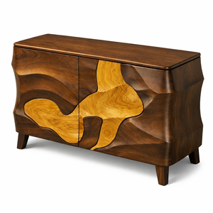 Handmade Eco-Friendly Durable Wooden Sideboard Exquisitely Sculpted Artistic Carving Design Modern Luxury Living Room Furniture - Product Image 1