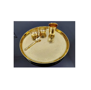 Juego de Cena Bold Blossom de Latón Antiguo, 3 Tazones, Cuchara, Vaso, Artesanía Brillante Pulida, Apto para Lavavajillas, Ecológico, a Precio Económico - Product Image 5