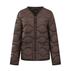 Onion <b>Quilted</b> Women’s Liner Jacket Collarless Lightweight Padded Puffer Coat Wave Stitch Inner Layer Outerwear Custom Logo OEM - Product Image 1