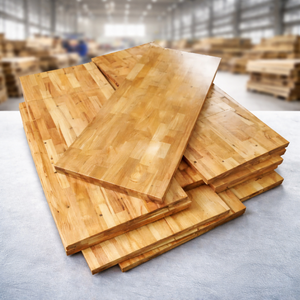 Panneau en bois de caoutchouc à joint en doigt de tige pour usine vietnamienne, certifié bois massif, pour mobilier haut de gamme, plan de travail intérieur écologique - Product Image 1