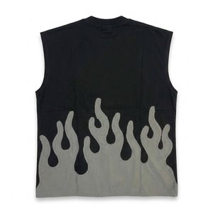 New Arrival Custom Printed Logo Men's Black Sleeveless <b>Shirts</b> And Shorts Sets For Highstreet Summer Outdoor Sets For Mens Tshirt - Product Image 3