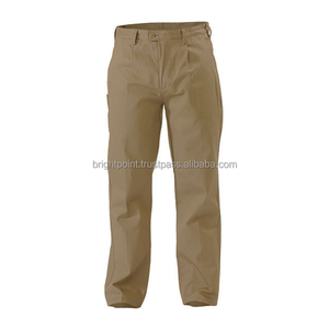 Pantalon de travail industriel robuste en sergé de coton respirant personnalisé pour hommes - Uniforme de sécurité avec caractéristiques anti-bactériennes et anti-odeurs - Product Image 1