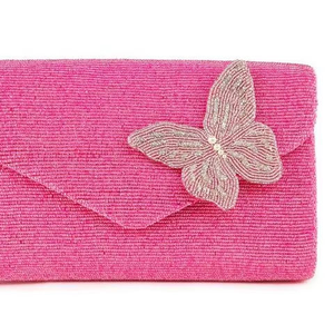 Vintage Style Cotton Beaded Clutch <b>Purse</b> with Intricate Hand Embroidery Rectangular Shape for Women Girls Party Use - Product Image 1