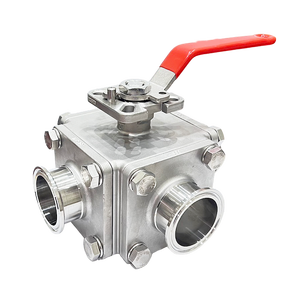 TAIWAN OEM&ODM Available Size 1-1/2" Multi-port Manual Sanitary Ball Valve SS316/SS333L PTFE <b>Sealing</b> for Gas/Water/Oil -20C~200C - Product Image 1