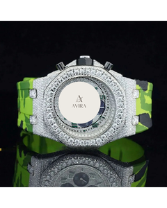 Jumbo <b>Top</b> Selling Fully Iced Stainless Steel Moissanite Strap Sapphire Crystal Mechanical Movement Diamond Watch Night Party - Product Image 1
