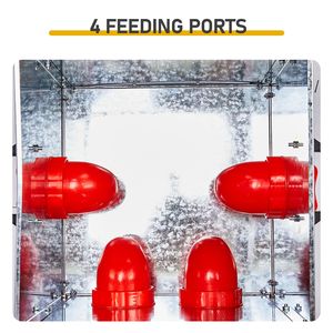 Mangiatoia Automatica per Polli di Grande Capacità a 4 Porte con Manici in PVC Anti-Roditore e Coperchio, Mangime Zincato per Uso Agricolo - Product Image 5