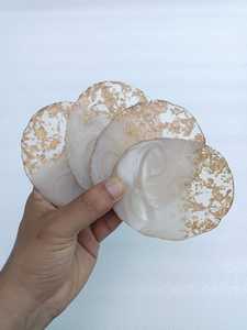 Juego de Posavasos de Resina Epoxi de Lujo Hechos a Mano, 300 mm de Diámetro, Posavasos Decorativos para Bebidas, Resistentes al Agua y al Calor, Protección para Mesa, Hogar - Product Image 6