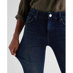 กางเกงยีนส์ขายาวสำหรับผู้หญิงกางเกงยีนส์ขากว้างเอวสูงขากระดิ่งออกแบบได้ตามต้องการสไตล์ขาบาน - Product Image 5