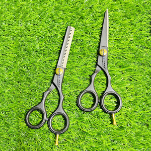 Kit de ciseaux de barbier en acier inoxydable de haute qualité, 2 pièces, ciseaux de coupe + ciseaux à effiler, outil de salon de beauté très vendu, outils de barbier - Product Image 5