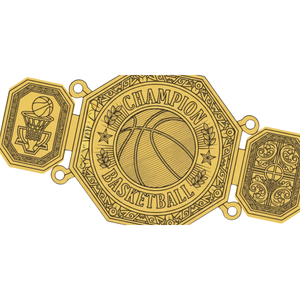 Cinturón de Campeón de Baloncesto con Emblema Dorado, Diseño Personalizable de Primera Calidad para Eventos de Baloncesto y Coleccionistas - Product Image 3