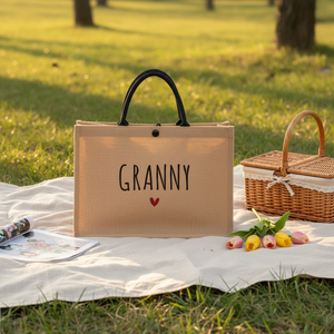 Multi Functional Jute Picnic Tote <b>Bag</b> for Grocery Beach Travel and Picnic - Product Image 1