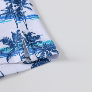 Chemise de golf pour homme de qualité supérieure, coupe ajustée, haute élasticité, boutonnée, grande taille, manches courtes, tricotée, respirante, imprimé palmiers - Product Image 5