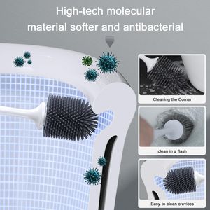 Lefree Portascopino WC in Silicone con Manico Antiscivolo e Setole Morbide in TPR - Set Spazzola per Pulizia Bagno - Product Image 2