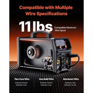 Poste à souder MIG professionnel 200A Pulse 5-en-1 Synergique, MIG à gaz pulsé, MIG fil fourré, TIG à l'arc élevé - Product Image 6