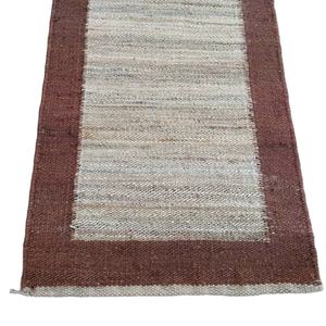 Alfombra de Cáñamo Tejida a Mano de Lujo, Ecológica, con Borde Terracota |   Alfombra Moderna Premium para Pasillo, Lavable, Tamaño Personalizado - Product Image 4