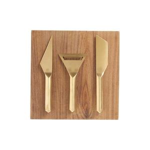 Ensemble de fromage plaqué or avec poignée triangulaire en or dans un nouveau Design, éplucheur et trancheuse à beurre peu coûteux - Product Image 1