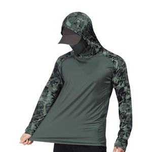 Camiseta de Pesca de Secado Rápido Personalizada con MOQ Bajo, en Spandex/Poliéster, Sudadera con Capucha Sublimada para Pesca de Alto Rendimiento, UPF 50, con Máscara Facial - Product Image 3